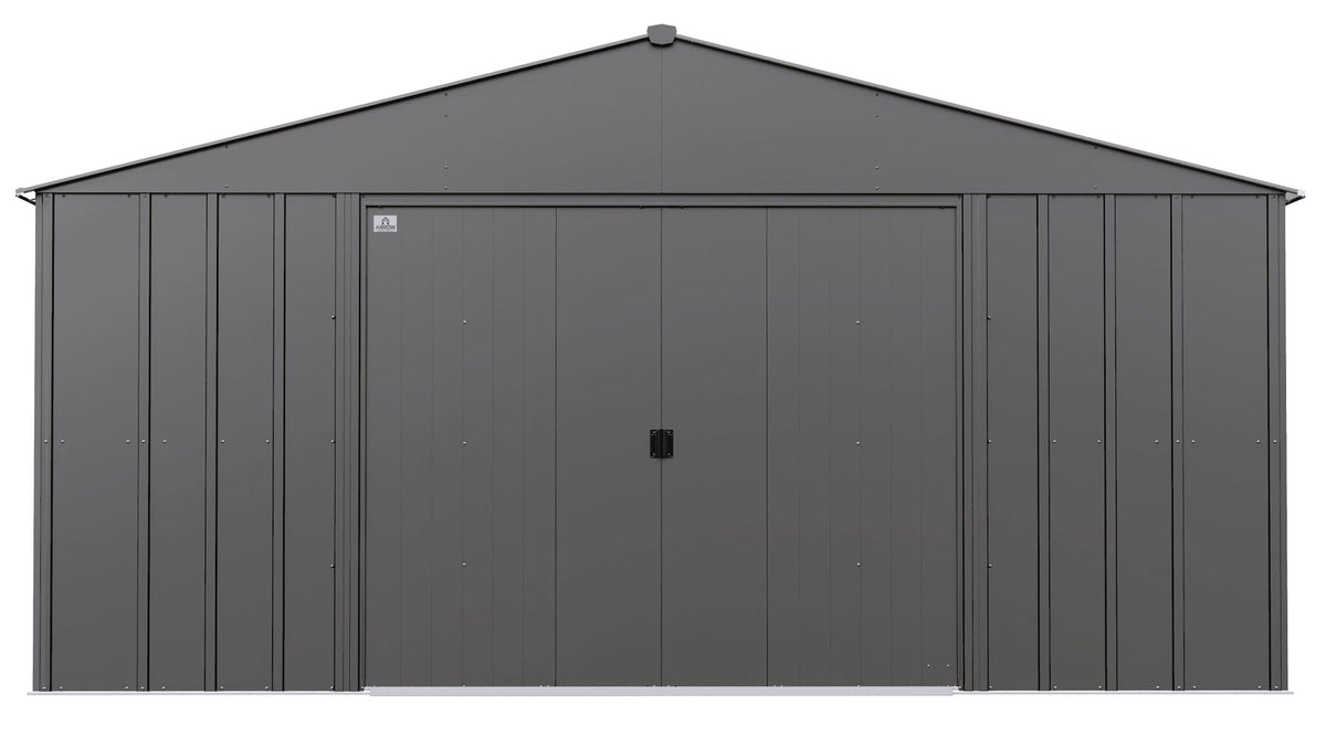 Classic 14x12-ft Charcoal Lockable Metal Shed V0C8 - product image 1