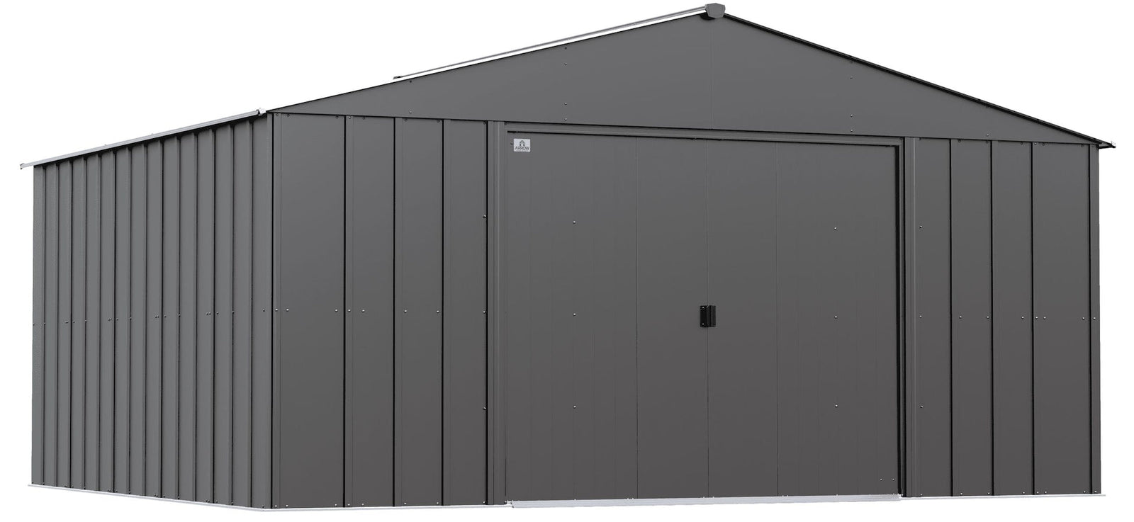 Classic 14x12-ft Charcoal Lockable Metal Shed V0C8 - product image 2