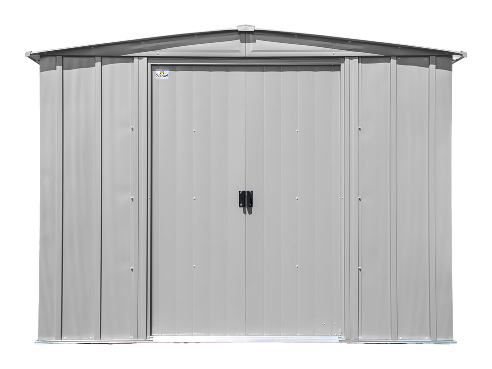 Classic 8x6-ft Flute Grey Galvanized Steel Storage Shed with Pitched Roof T4L8 - product image 1