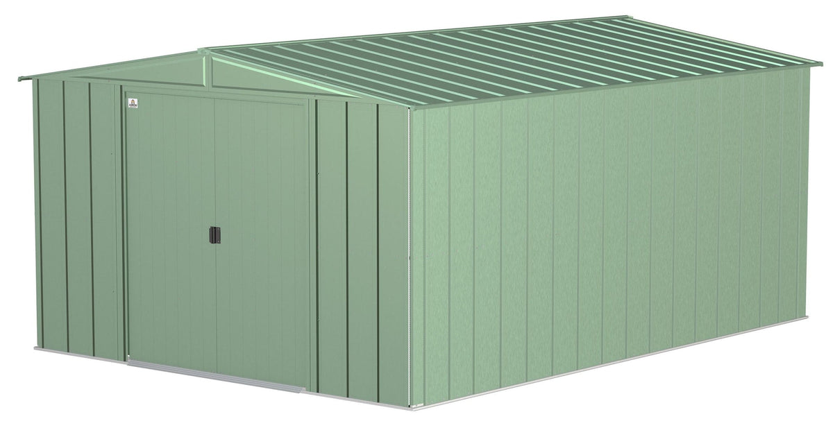 Classic Galvanized Steel Storage Shed, Sage Green, 10-ft x 14-ft S6Z5 - product image 1