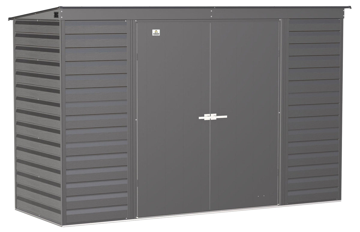 Select Galvanized Steel Storage Shed, Charcoal, 10-ft x 4-ft G8S6 - product image 2