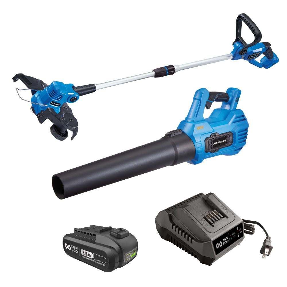 20V Cordless 12" String Trimmer and 370CFM Blower Combo Kit with PWR POD 2 Ah Battery and Charger B5P9 - product image 4
