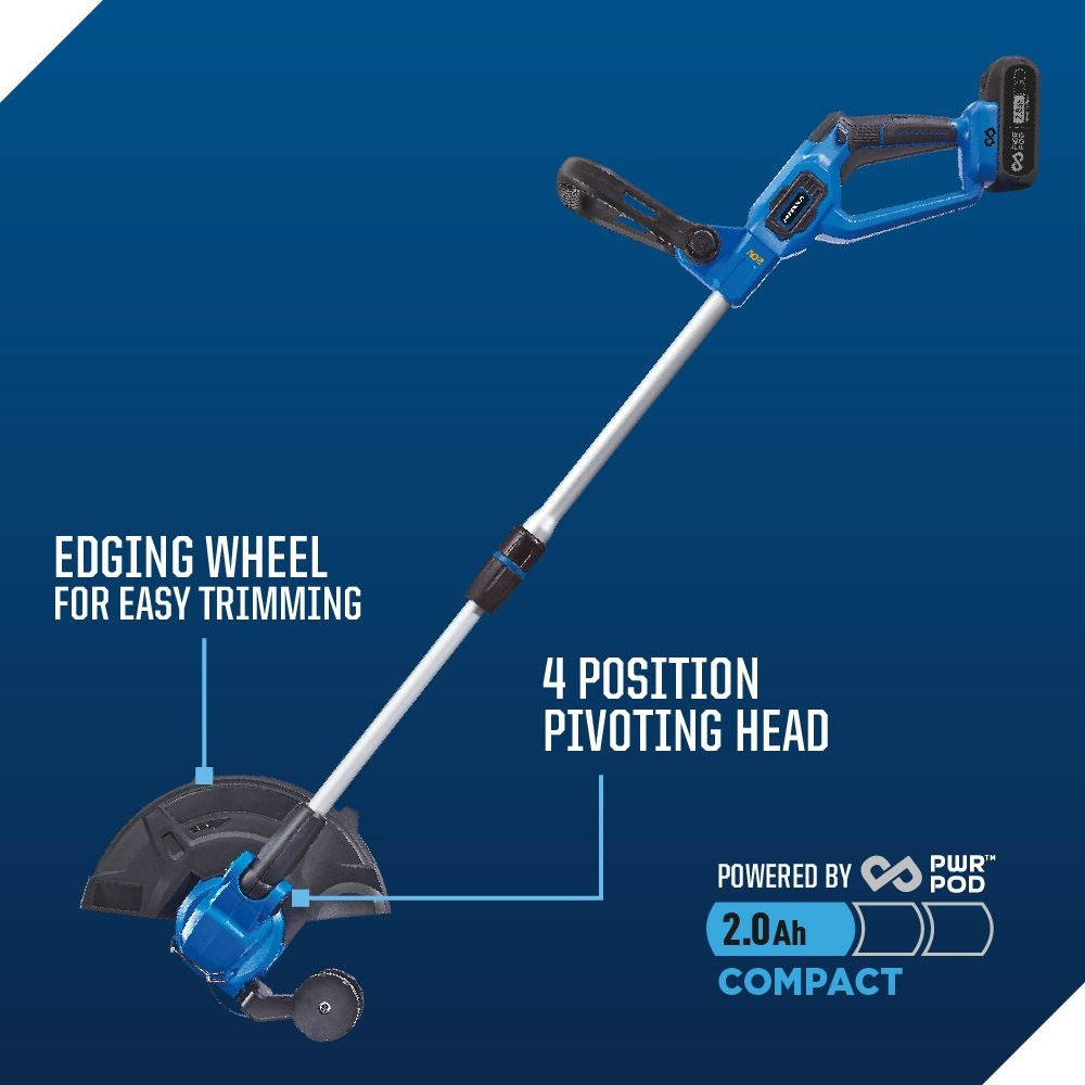 20V Cordless 12" String Trimmer and 370CFM Blower Combo Kit with PWR POD 2 Ah Battery and Charger B5P9 - product image 7