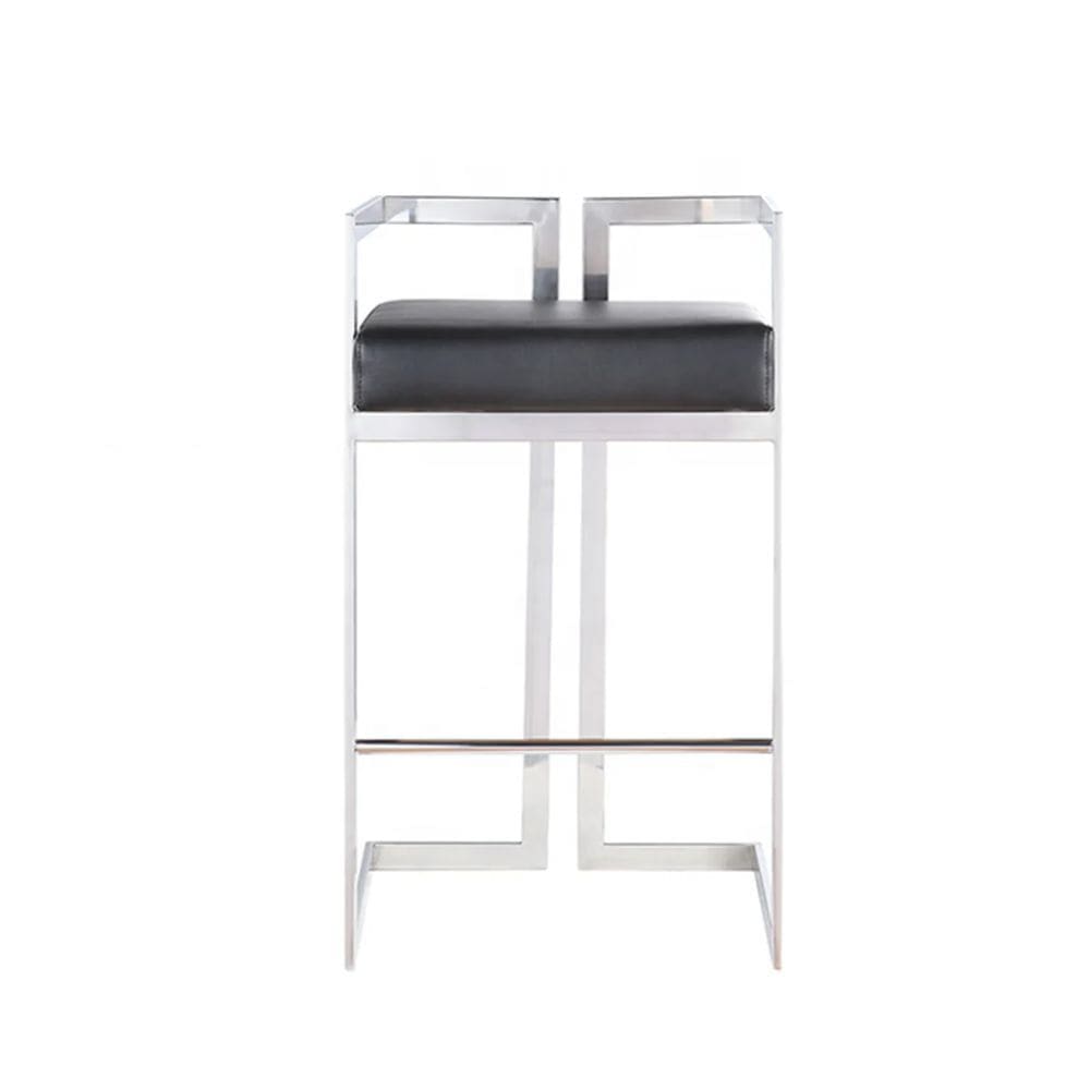 Me Home Black Cushioned Harvey Stool with Silver Frame C9A3 - product image 1