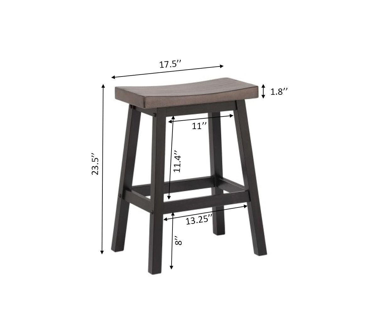 Arnold Oak/Dark Grey Counter/Bar Stool with Back Rest, 2-pc I2T1 - product image 3