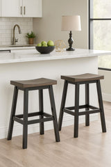 Arnold Oak/Dark Grey Counter/Bar Stool with Back Rest, 2-pc I2T1 - product image 4