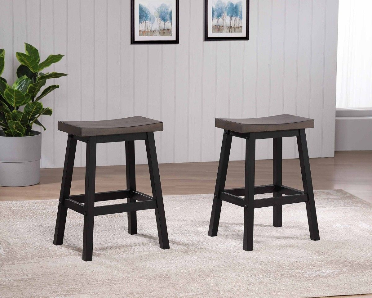 Arnold Oak/Dark Grey Counter/Bar Stool with Back Rest, 2-pc I2T1 - product image 7
