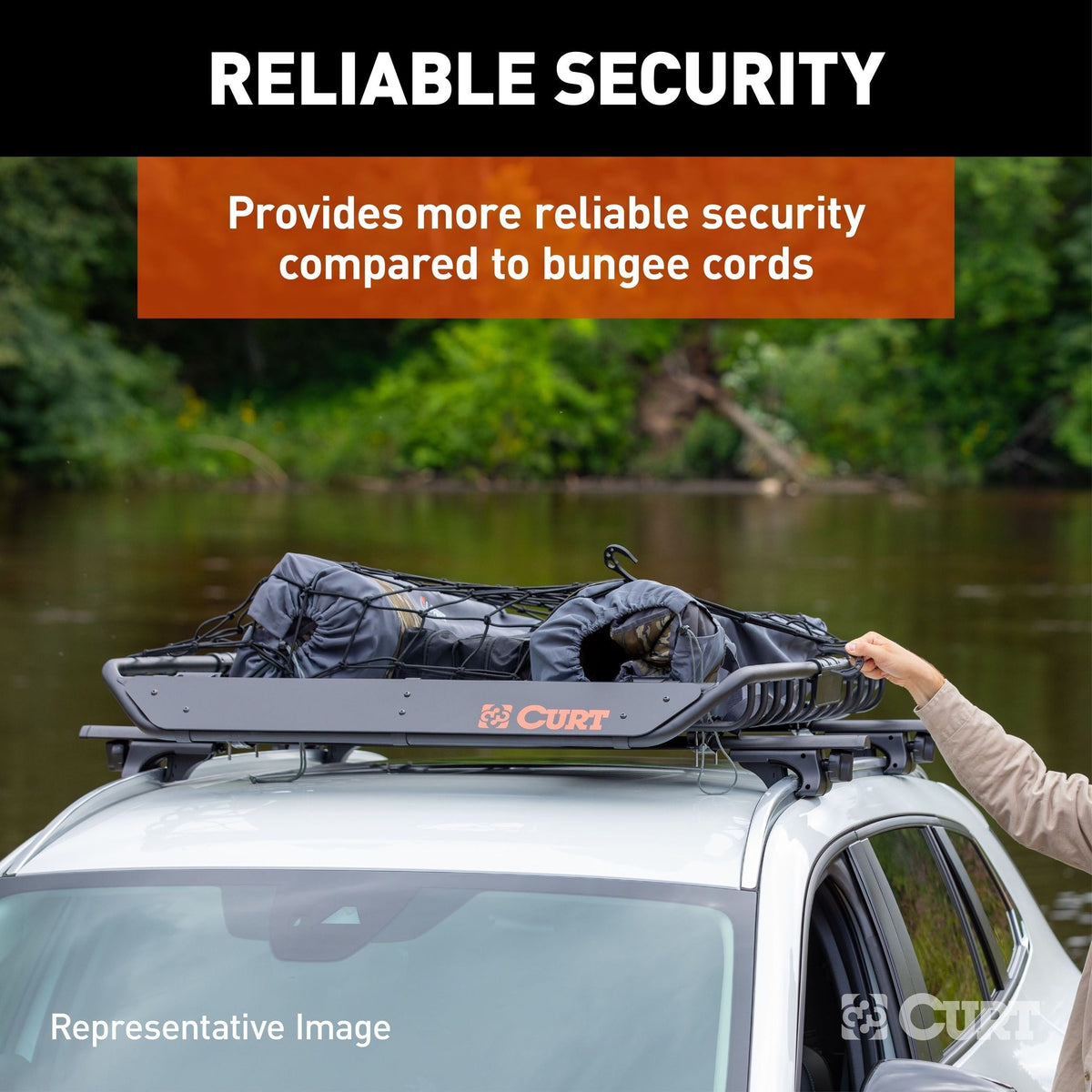 18219 Elastic Cargo Net with Hooks for Extended Roof Basket, 64 x 36-in F7I7 - product image 2