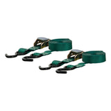 83015 Cargo Straps with S-Hooks, Dark Green, 300-lb, 15-ft, 2-pk H3R6 - product image 1