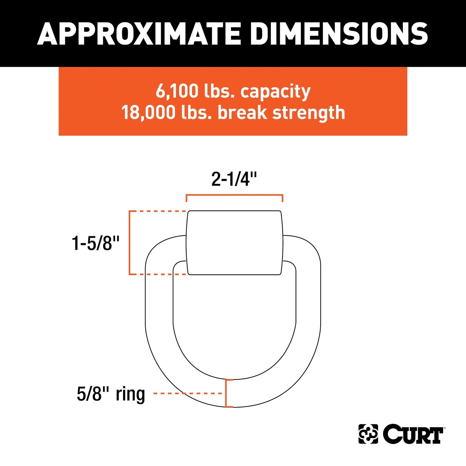 83750 3 x 3-in Weld-On Tie-Down D-Ring (6,100 lbs, Raw Steel) J8H7 - product image 3