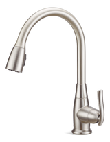 Terrazo Single Handle Pull Down Kitchen Faucet, Stainless Steel N8J5 - product image 1