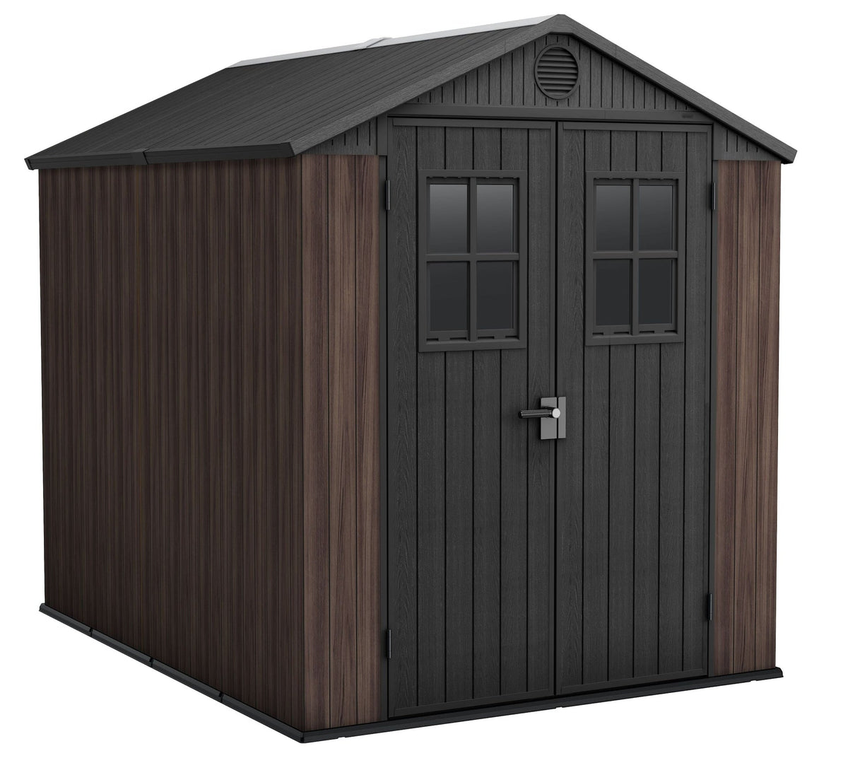 Darwin Resin Outdoor Storage Shed with DecoCoat, Brown, 6-ft x 8-ft C5K7 - product image 1