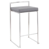 Fuji Stacker Fixed-Height Counter Stool, Grey, 26-in, 2-pc O1Q0 - product image 1