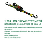 1,200-lb Retractable Camo Ratchet Tie Down Straps, 1-in x 10-ft, 2-pk H1A5 - product image 6