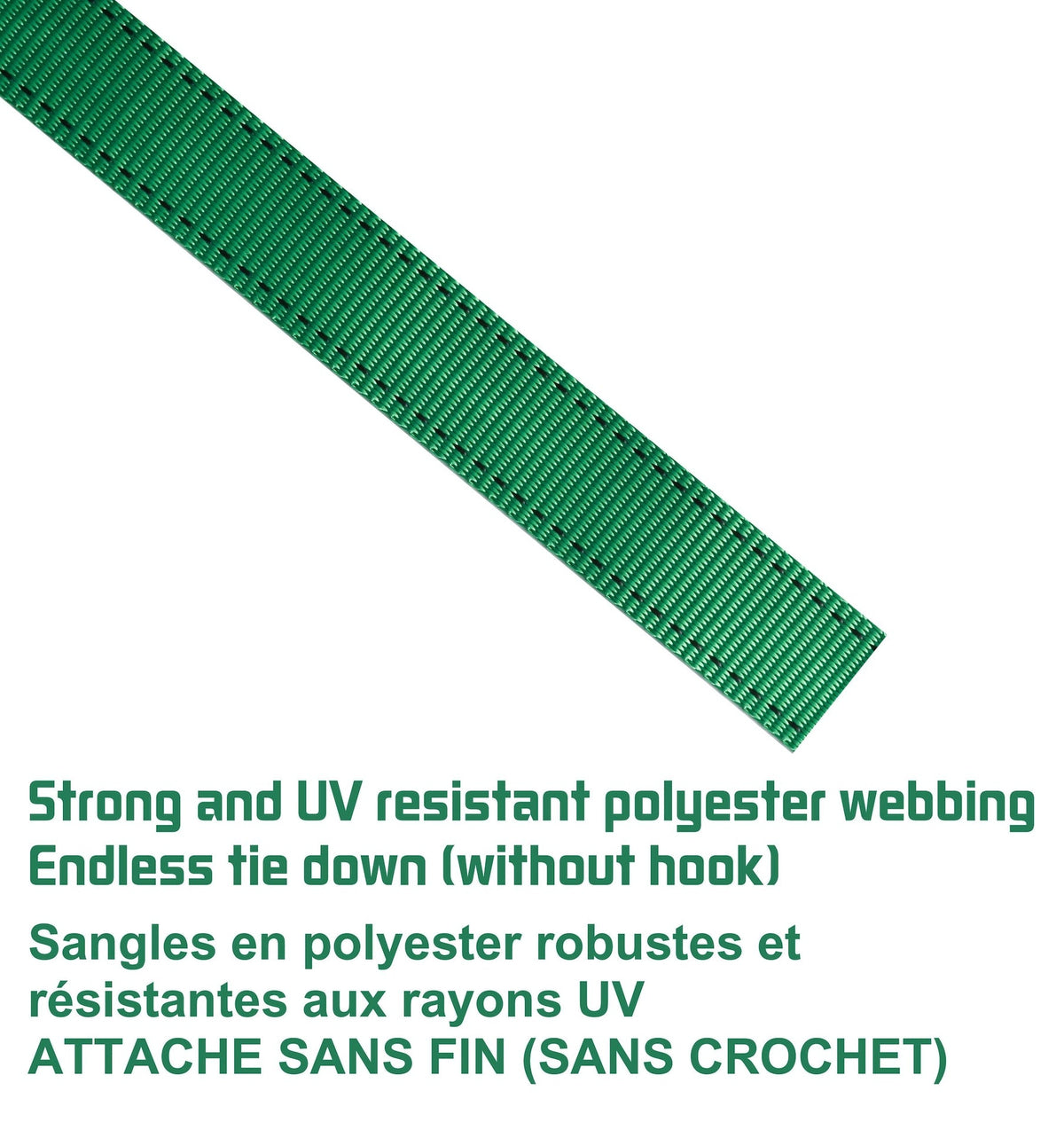 1,500-lb Endless Padded Ratchet Tie Down Strap, Weatherproof, 1-in x 14-ft X5F9 - product image 6
