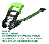 1,500-lb Reflective Ratchet Tie-Down Strap with Padded D-Handle, 1-in x 12-ft, 2-pk Y7O1 - product image 4