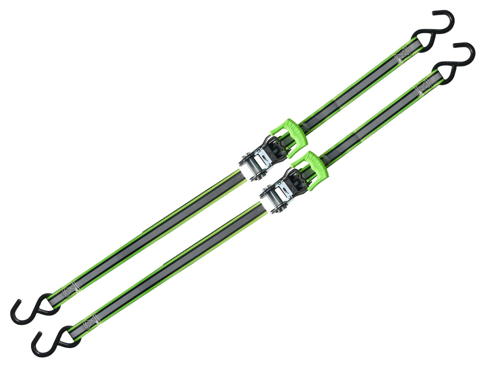 1,500-lb Reflective Ratchet Tie-Down Strap with Padded D-Handle, 1-in x 12-ft, 2-pk Y7O1 - product image 5