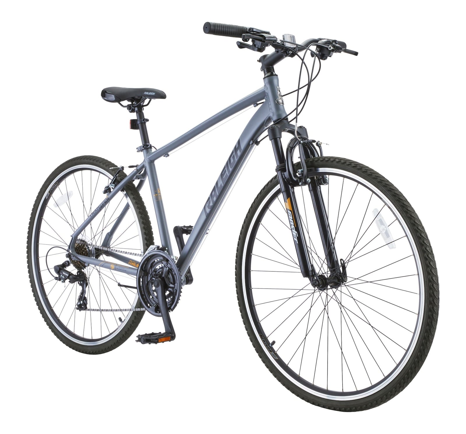 Route Hybrid Bike with Alloy V-brakes, 700C, 21-Speed, Grey E2E5 - product image 1