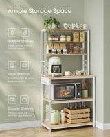 Home Oak/White Baker's Rack with 4 AC Outlets N2Y9 - product image 5