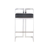 Me Home Black Cushioned Harvey Stool with Silver Frame C9A3 - product image 1