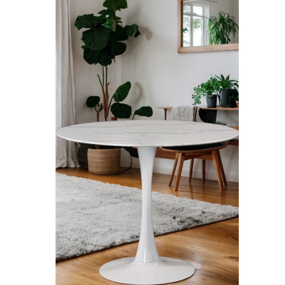 Me Home Leo Faux Marble Dining Table Tulip Base A4K9 - product image 7