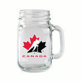 Team Canada/Hockey Canada Glass Mason Mug, Reusable Drinking Jar with Handle, Clear, 14-oz K4U0 - product image 1