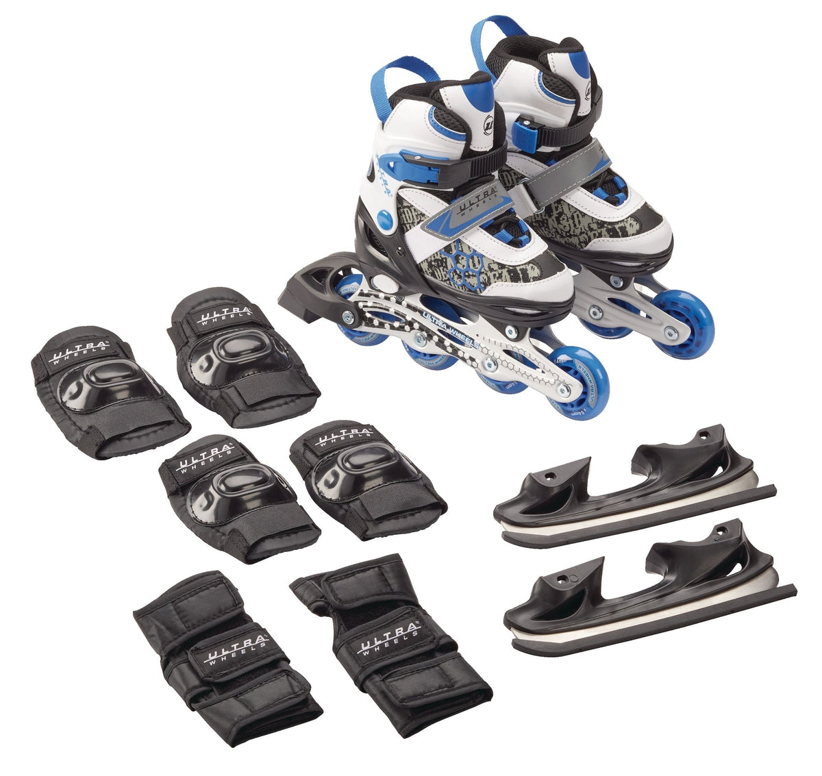 Wheels Switchers Ice/Inline Skates with Pad Set, Blue, Youth O9N6 - product image 1